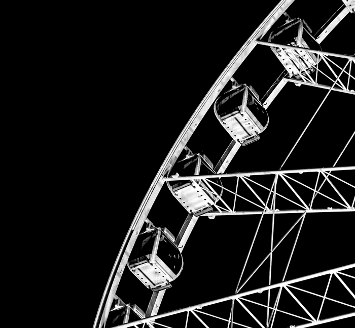 Black ferris wheel representing personal growth